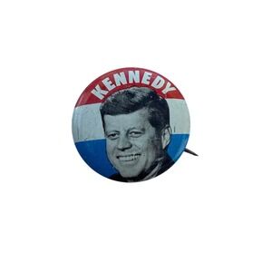 Vintage John Kennedy 1960 Presidential Campaign Button JFK Pin Red White Blue 1"